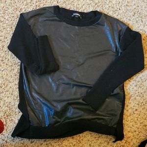 Black Fake leather sweater Express